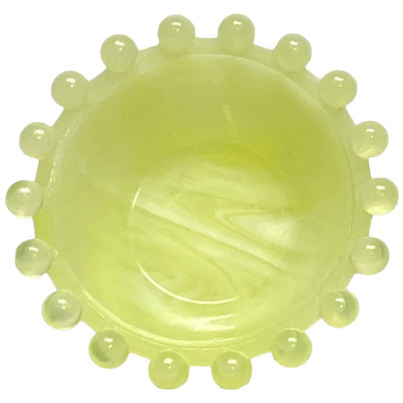 Open Salt Dish Candlewick Boyd Glass 2000 Lemon Splash Swirl Vaseline GLOWS - Picture 7 of 10